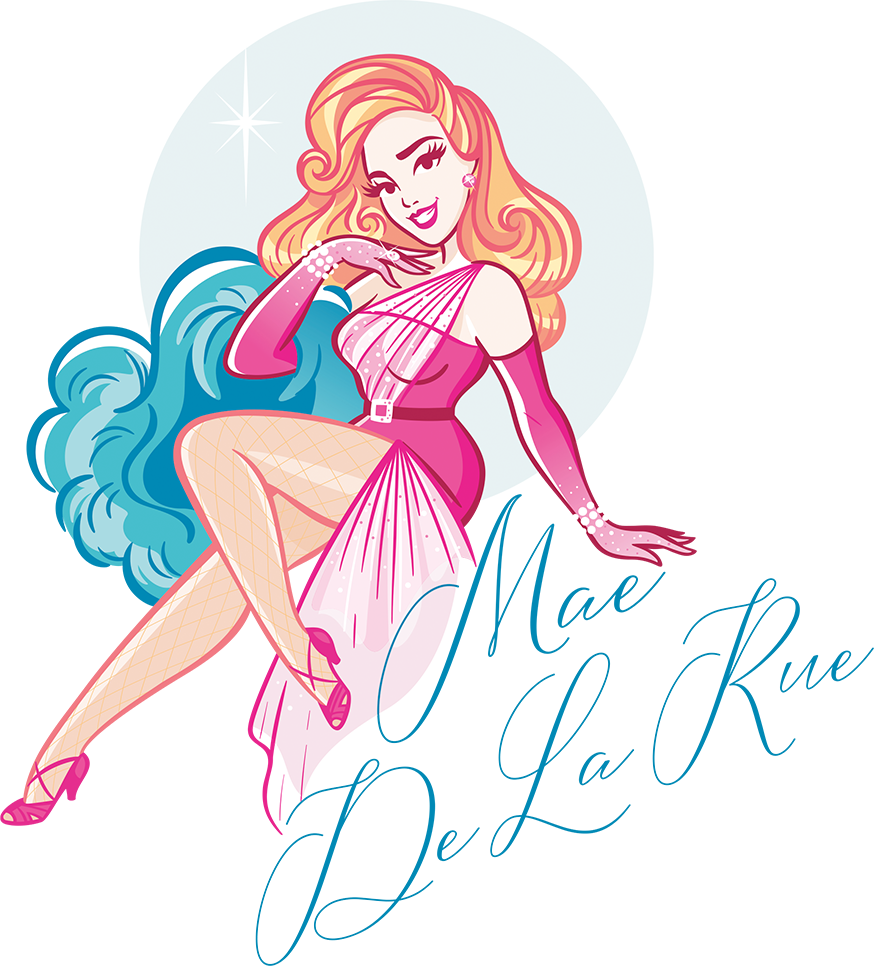 Mae de la Rue Burlesque Performer logo