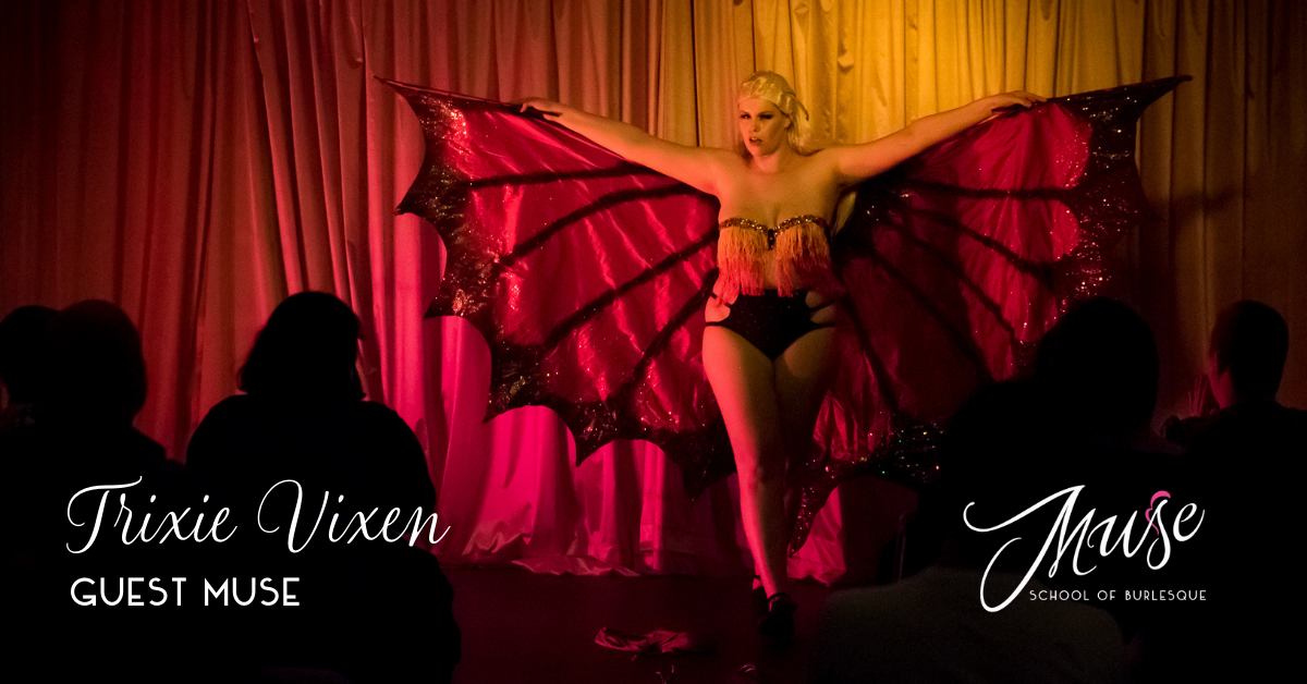 Trixie Vixen on stage at Hot n Fresh Burlesque April 2022